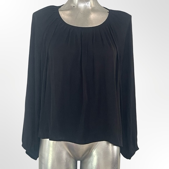 a new day Tops - a new day Black Long-Sleeve Scoop Neck Pleated Blouse